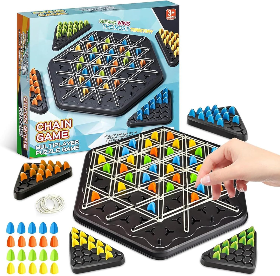 ROMANVIC Triggle Spiel,Triggle Gummibänder Brettspiele,Urlaubs- oder Geburtstagsgeschenk Game für Er