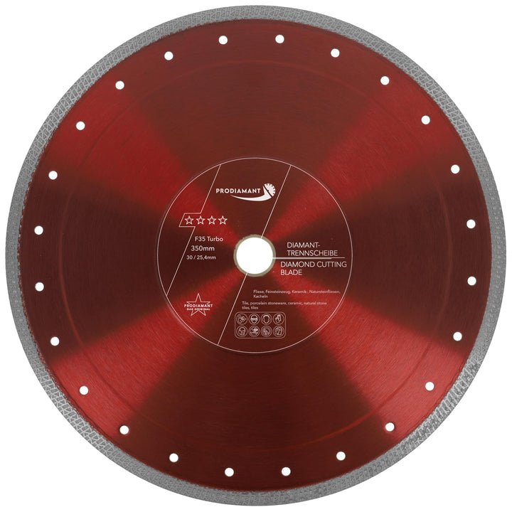 PRODIAMANT Premium Diamanttrennscheibe Fliese Feinsteinzeug 350 mm x 30 mit Ring 25,4 mm 350mm Flies