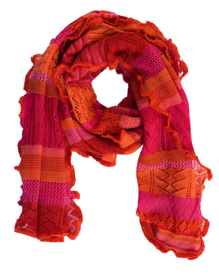 Invero, Merino Schal Manu, 100% Wolle Flamenco, Flamenco