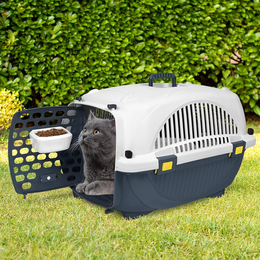 Aufun Transportbox für Haustiere für kleine Hunde und Katzen aus Kunststoff, 61 x 37 x 37 cm Tiertra