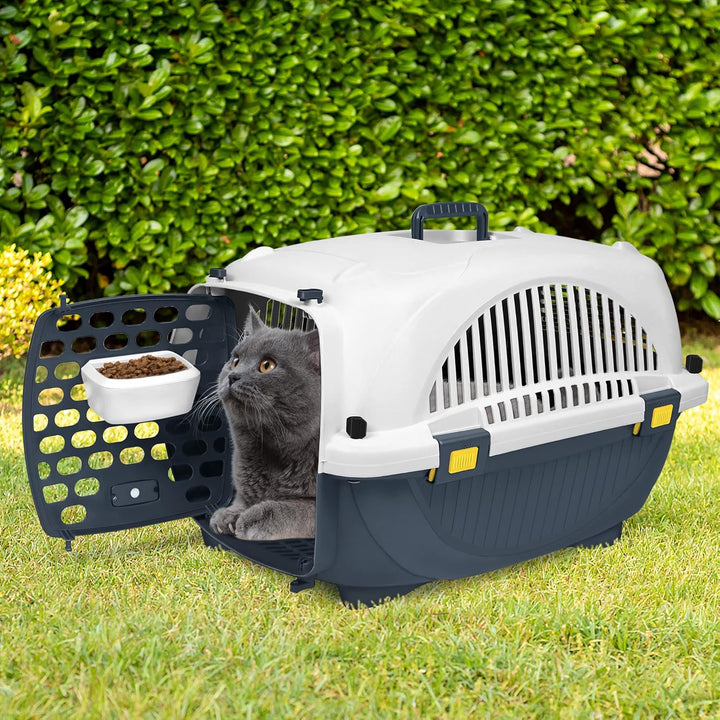 Aufun Transportbox für Haustiere für kleine Hunde und Katzen aus Kunststoff, 61 x 37 x 37 cm Tiertra