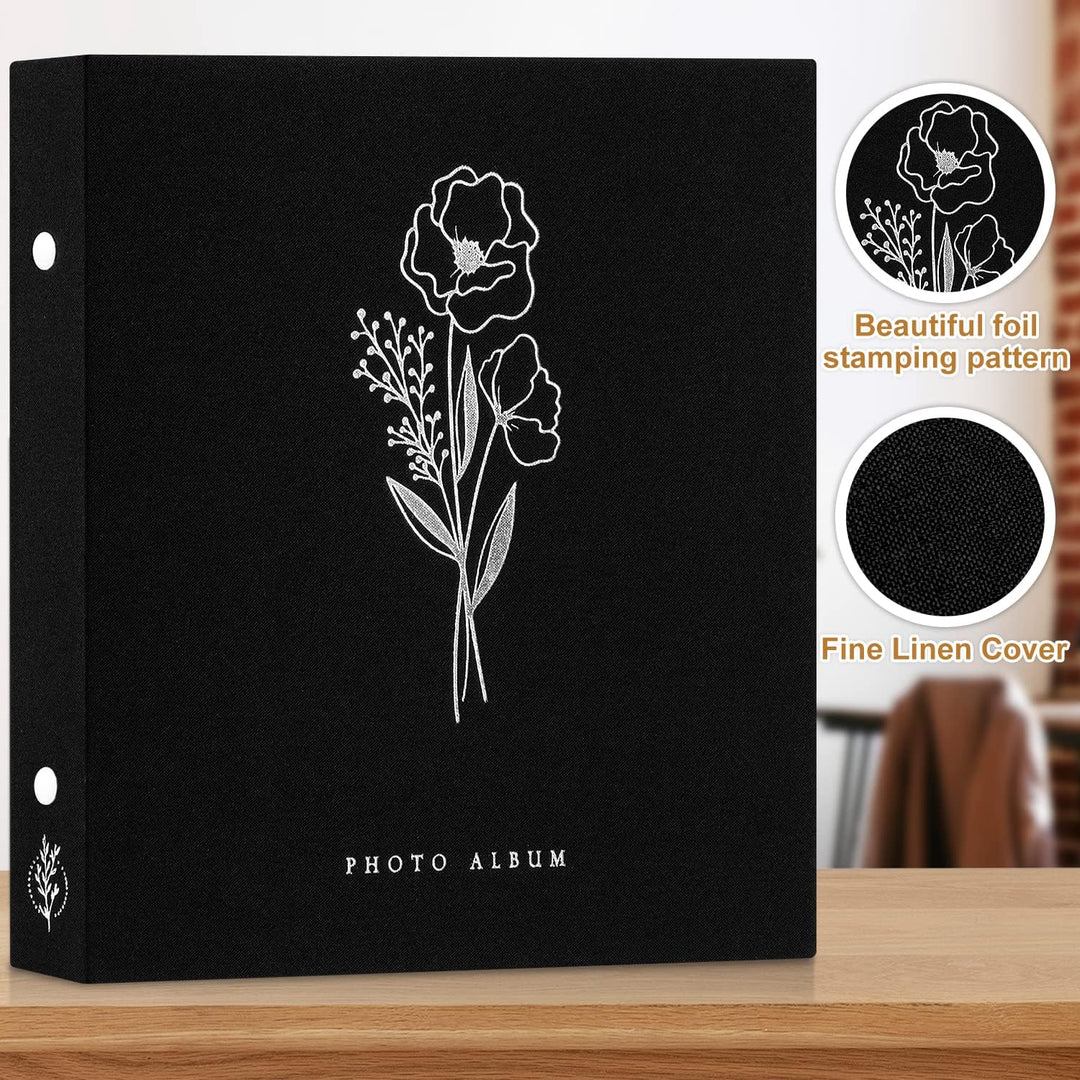 Lanpn Fotoalbum Selbstklebend Einkleben Scrapbook, Leinen Gross Weisse Seiten Fotobuch zum Selbstges