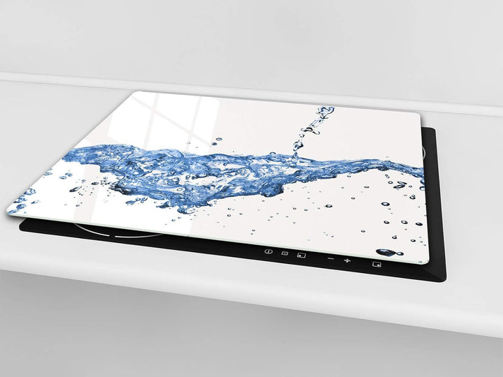 Küchenbrett aus Hartglas und Induktionskochplattenabdeckung – Schneideplatten SINGLE mit 60 x 52 cm