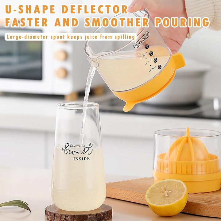 Juicer Machine Saftpresse Manuell 2-in-1 Zitronen-Orangen-Zitruspresse mit Deckel und Griff citrus j