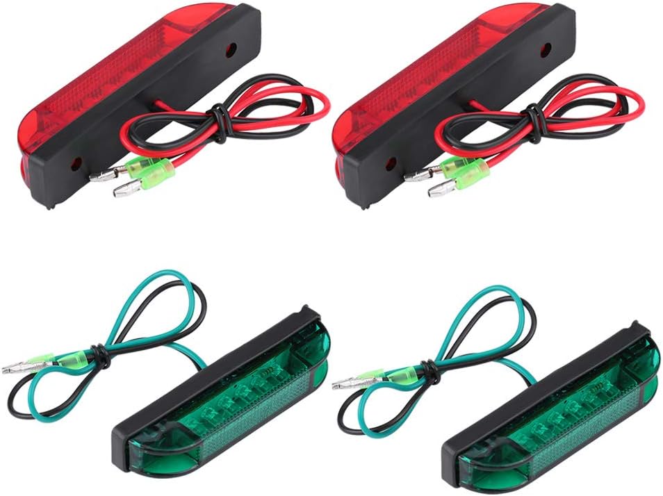 KIMISS 4Pcs Navigation RED & GREEN wasserdichte Signal-Birne beleuchtet Streifen-Lichtstrahl für Mar