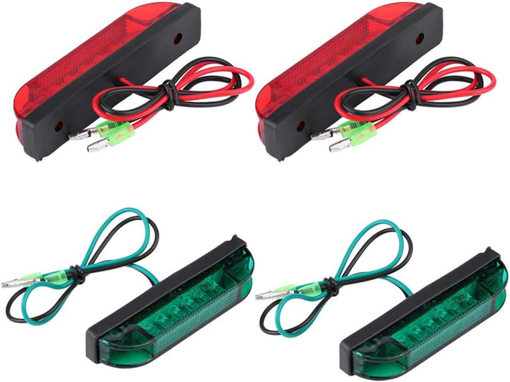 KIMISS 4Pcs Navigation RED & GREEN wasserdichte Signal-Birne beleuchtet Streifen-Lichtstrahl für Mar