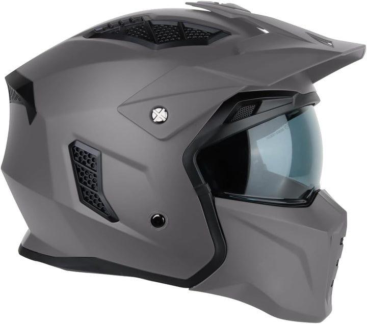 VINZ Kioto Jethelm / Streetfighter Helm | ECE 22.06 zugelassen | Rollerhelm mit Sonnenvisier / Sonne