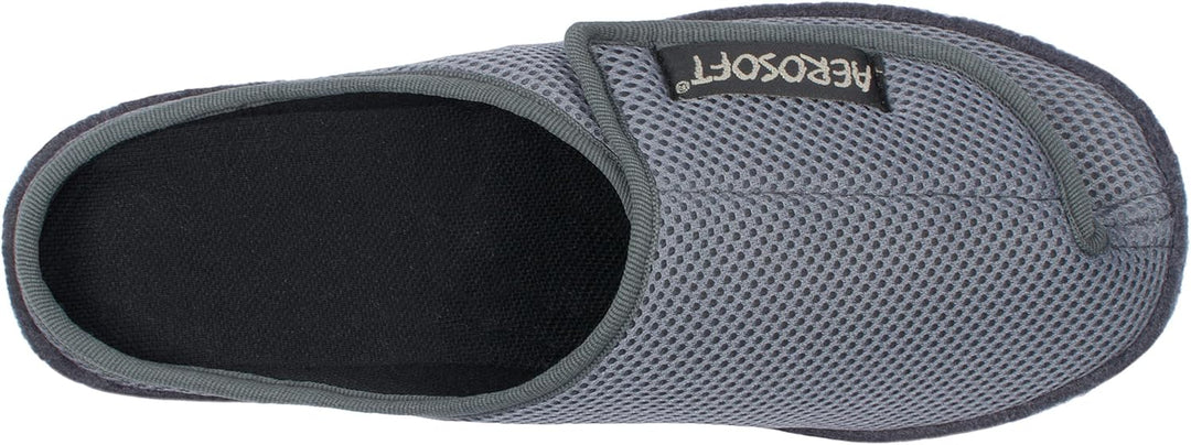 Aerosoft Klett-Pantolette 6032-4P Damen Herren Hausschuh Weite G-H rutschhemmend 37 EU Grau, 37 EU G