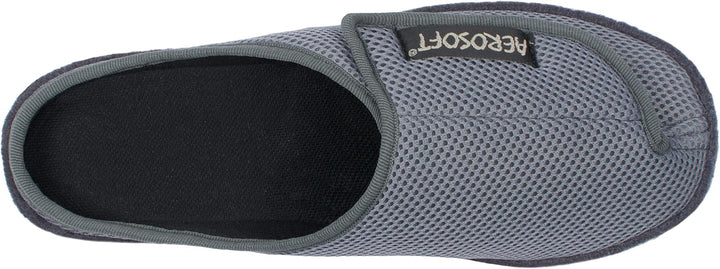 Aerosoft Klett-Pantolette 6032-4P Damen Herren Hausschuh Weite G-H rutschhemmend 37 EU Grau, 37 EU G