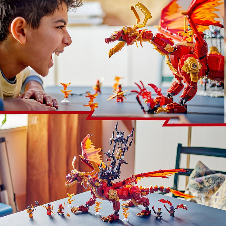 Lego NINJAGO Quelldrache der Bewegung, Abenteuer-Spielzeug für Kinder, Ninja-Spielset mit 6 Minifigu