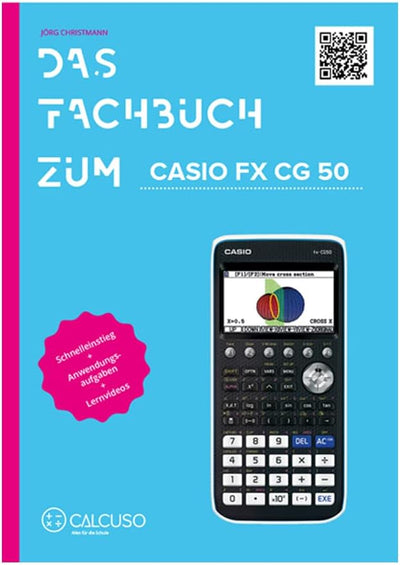 CALCUSO Standardpaket: Casio FX CG 50 + WYNGS Schutztasche dunkelgrau + CALCUSO Fachbuch + Erweitert