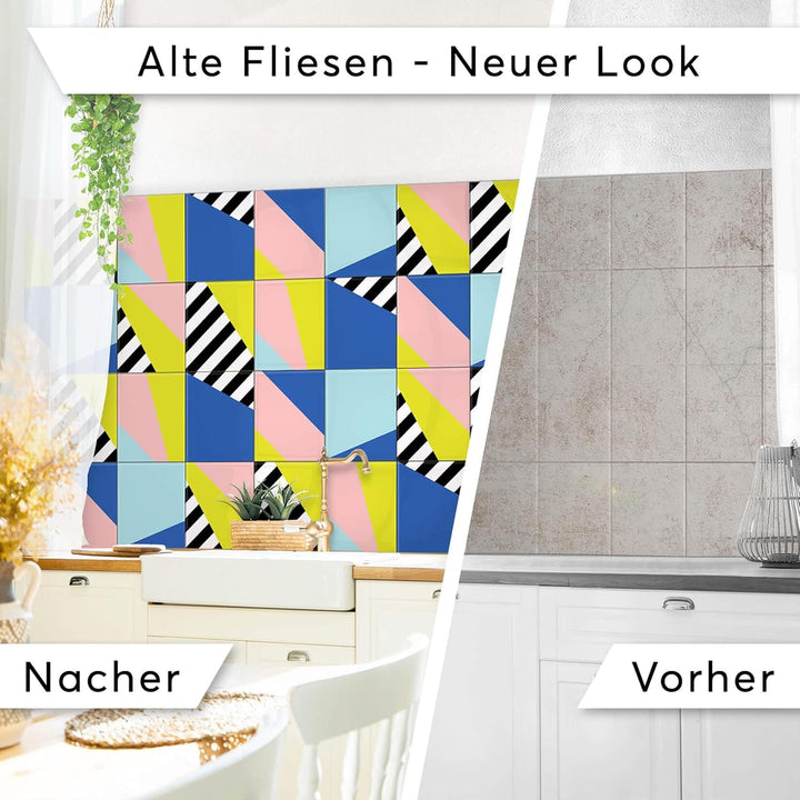 CREATISTO Klebefliesen Stickerfliesen Fliesenfolie - Stylische Sticker Aufkleber für Fliesen I Klebe