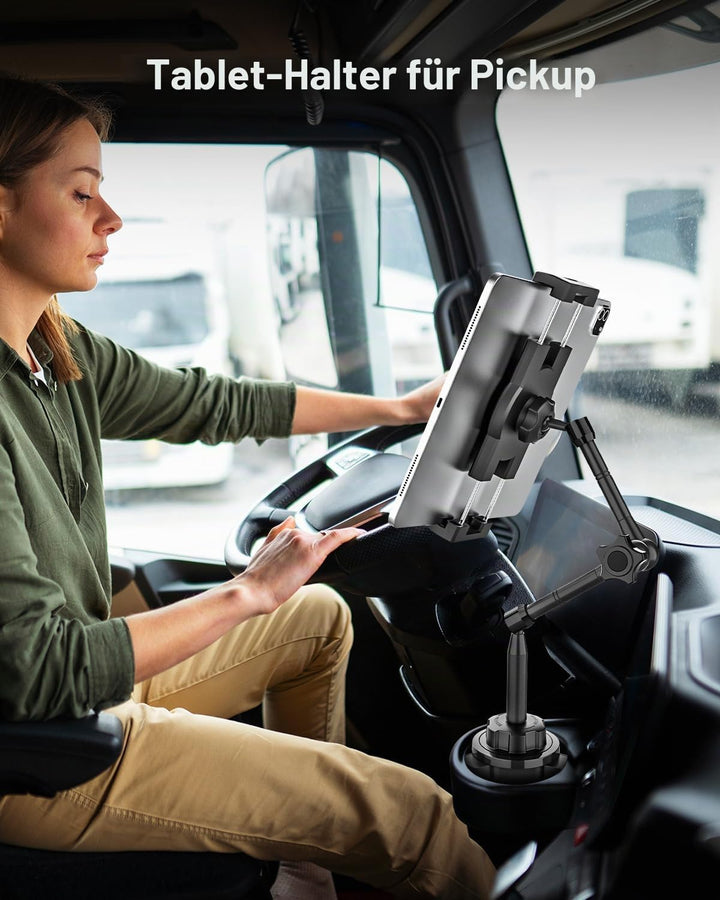 Flexibel Tablet Halterung Getränkehalter Auto [Aluminium Verstellbarer Magic Arm] KFZ LWK Wohnmobil
