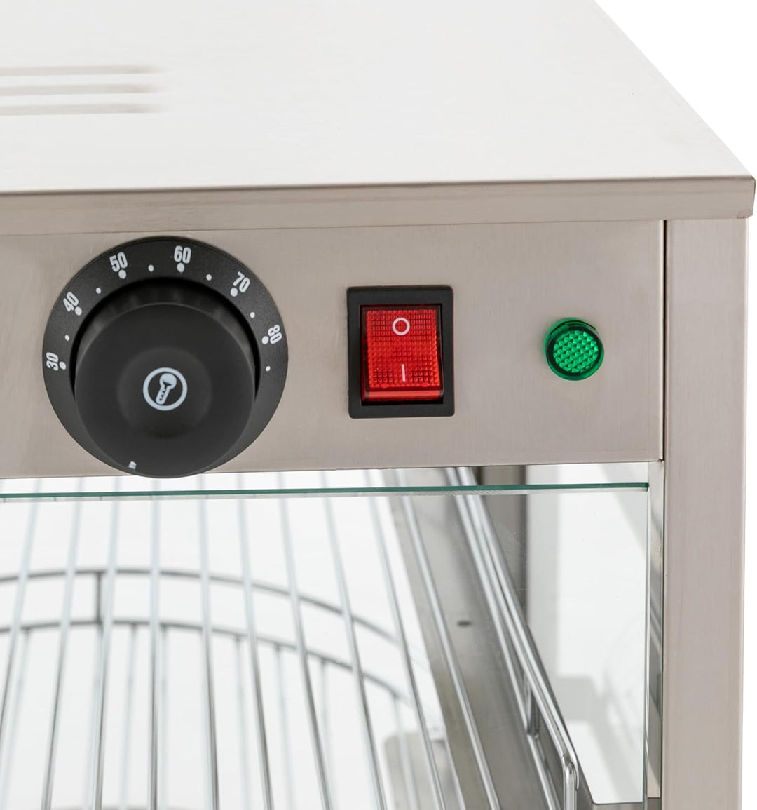 Speisenwärmeschrank 800W 3-Etagen Einstellbare Warmhaltevitrine Kommerzieller Speisenwärmer Wärmesch