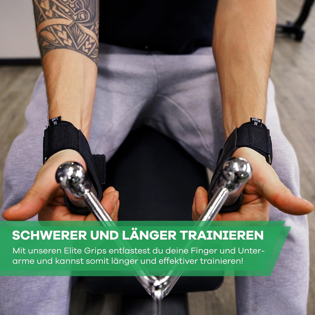 NetroxSports® – Elite Grips Zughilfen für Bodybuilding, Gewichtheben, Krafttraining &amp; Fitness – spez