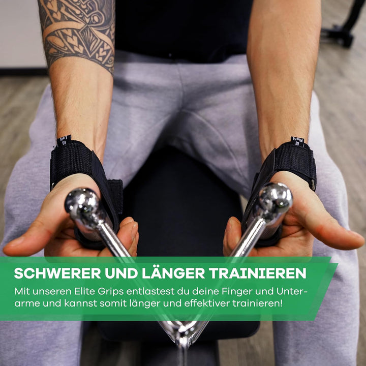 NetroxSports® – Elite Grips Zughilfen für Bodybuilding, Gewichtheben, Krafttraining &amp; Fitness – spez