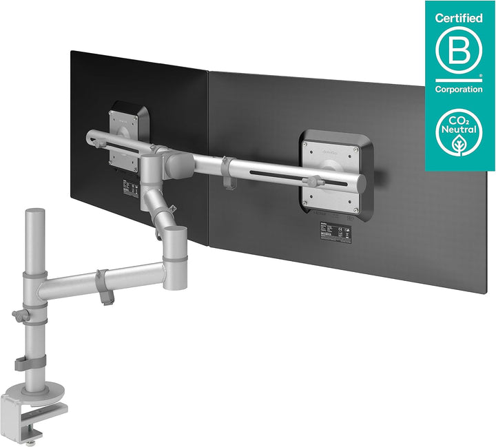 Dataflex Viewgo Monitorarm - Schreibtisch 132 Silber, Platzsparender ergonomischer Monitorständer fü