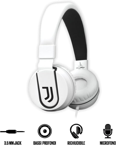 Techmade Mütze |ON-Ear | mit Draht | Weiss/Schwarz | Juventus Football Team