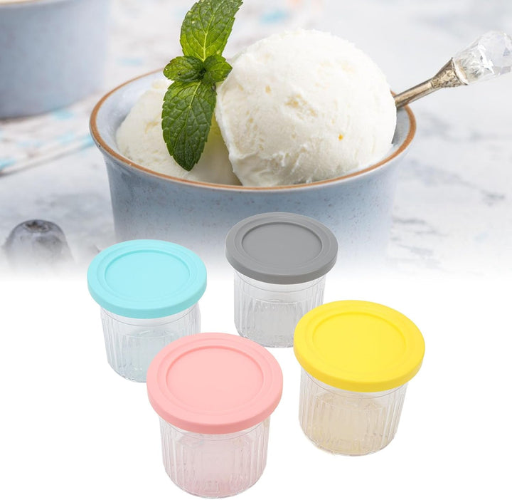 4er-Pack Wiederverwendbare 600-ml-Eisbecher – Spülmaschinenfeste Gefrierbehälter für Eismaschinen de