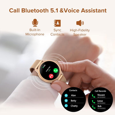 Bebinca GM2 Smartwatch Damen 2023 mit Telefonfunktion und Whatsapp 1,32" HD Bildschirm 360 * 360 Spr