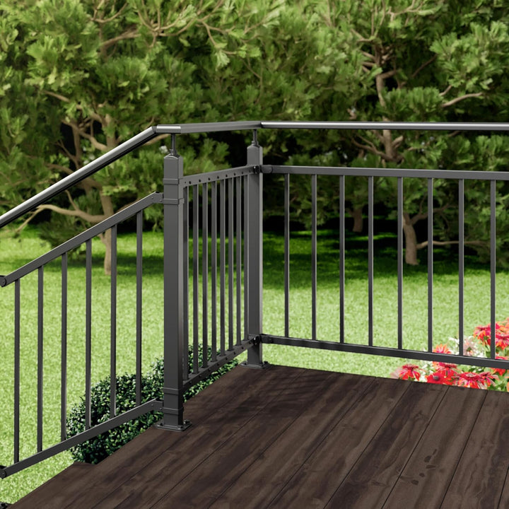 DOLLE Geländerset ACADIA in edlem Schwarz aus pulverbeschichtetem Stahl 150cm (Geländerset 150cm), G