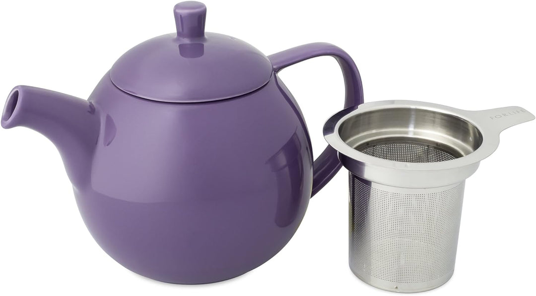 FORLIFE Curve Teekanne mit Teesieb, 680 ml, Violett, Violett