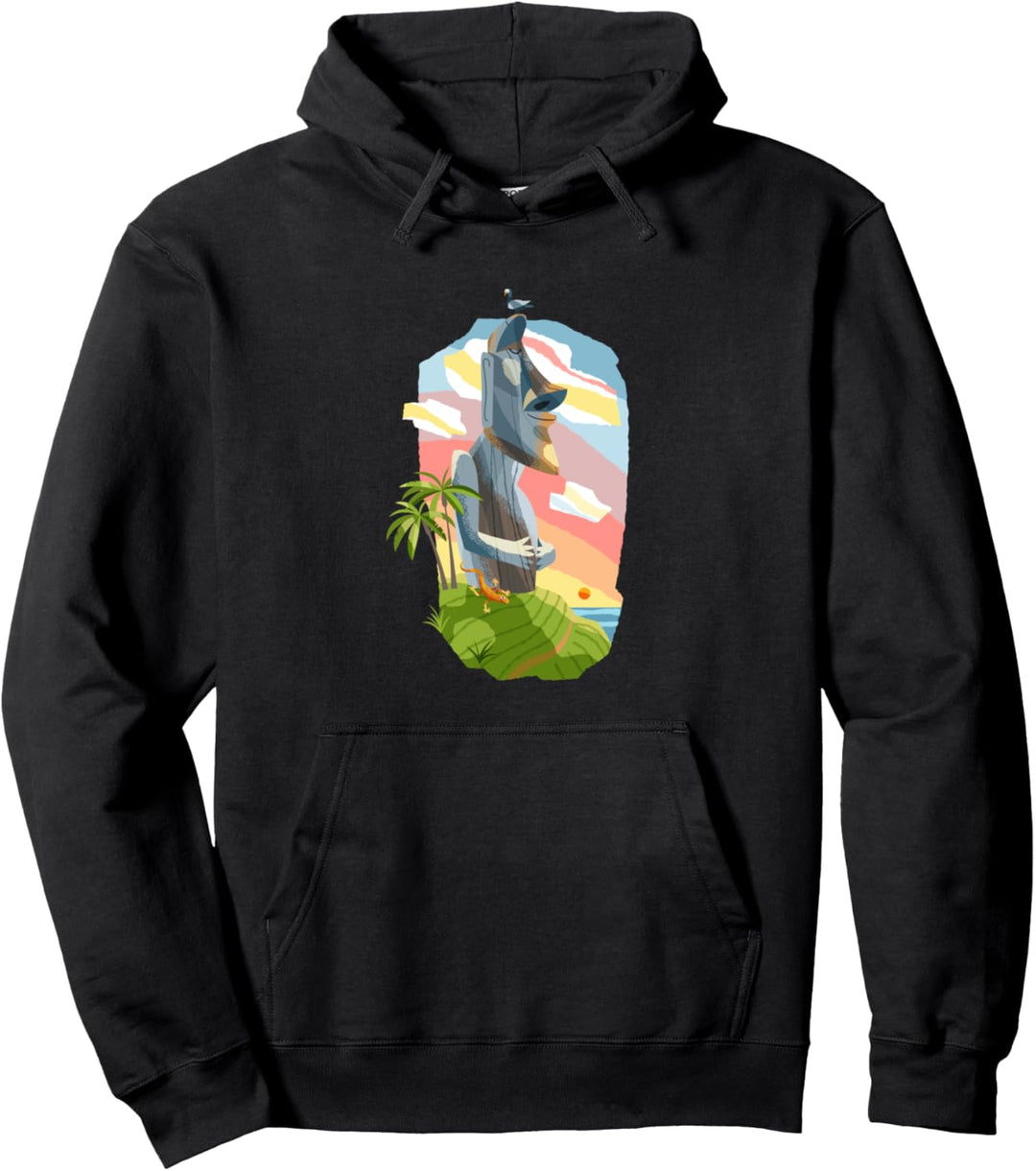 Bunte Moai-Statue-lustige Stein-Skulptur auf Osterinsel Pullover Hoodie