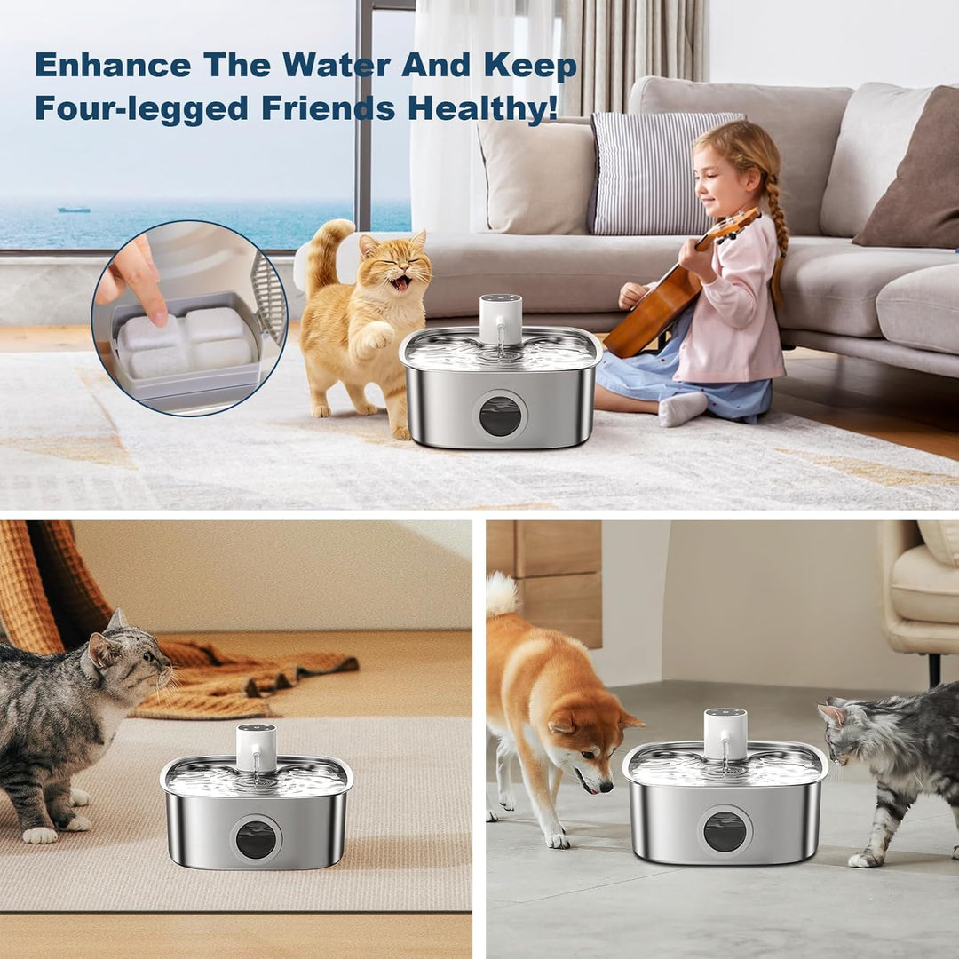 12 Packungen Filter Katzenbrunnen kompatibel mit FEELNEEDY 8L Edelstahl Katzenbrunnen FN-W18 (Modell