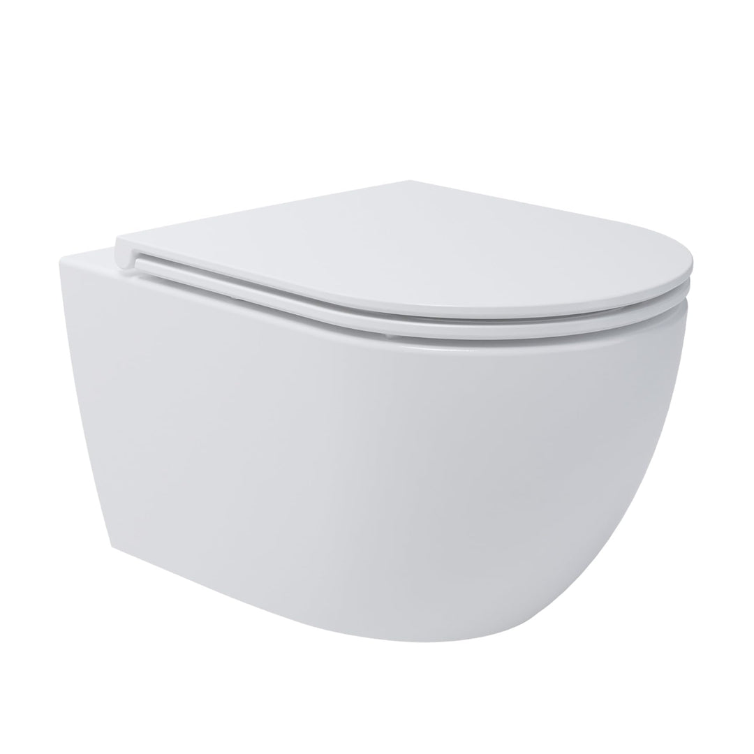 Whirlflush Hänge Wand WC Soho 3.0 Slim Spülrandlos Tornado Spülung Weiss Glanz mit WC-Sitz Toilette