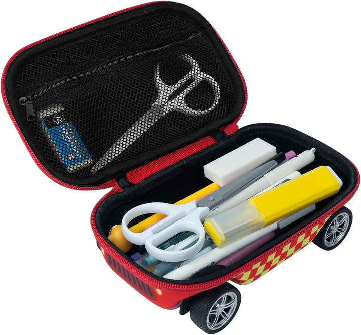ZIPIT Federmäppchen mit Feuerwehrauto für Jungen, Grosses Mäppchen für die Schule, Etui für Kinder,
