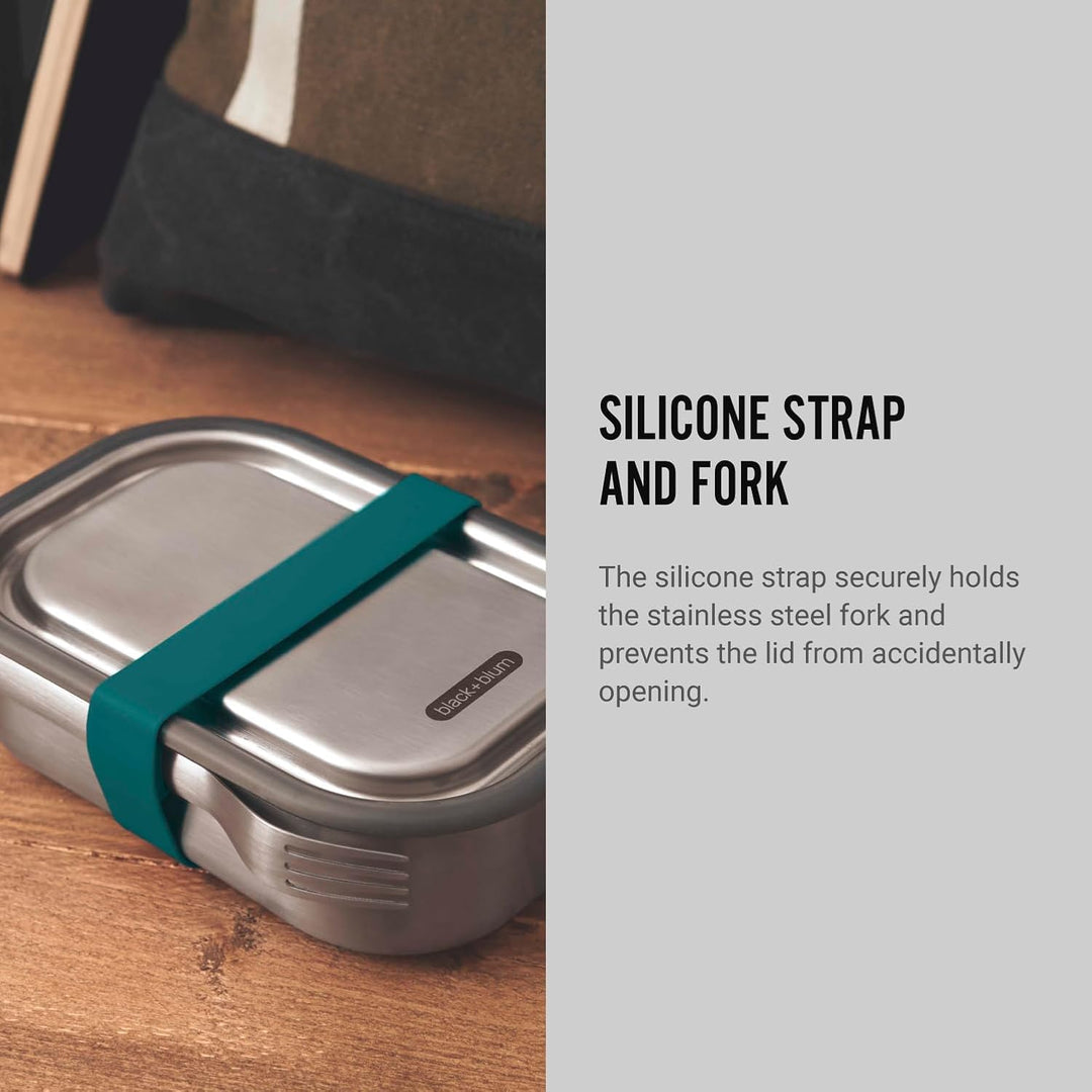 BLACK + BLUM Lunchbox Edelstahl 1L | Ozean | 3-in-1 | Vakuumverschluss- 100% auslaufsicher | inkl. G