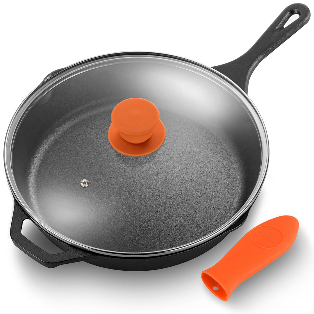 NutriChef Gusseisen Grillpfanne Induktion – Lodge Cast Iron, Grill Pan – Eisenpfanne Perfekt als Ste