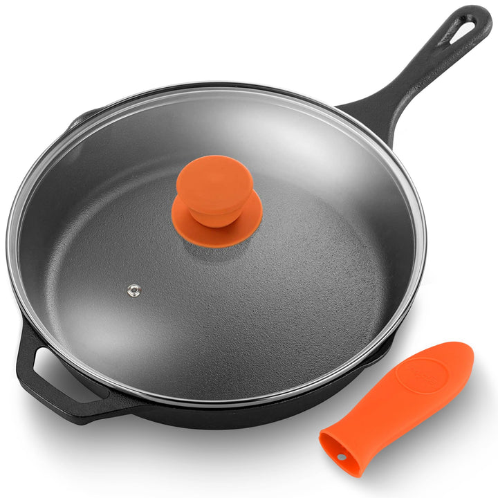 NutriChef Gusseisen Grillpfanne Induktion – Lodge Cast Iron, Grill Pan – Eisenpfanne Perfekt als Ste