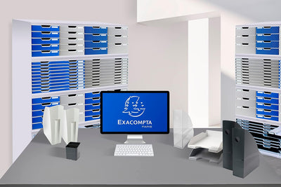 Exacompta 318740D Toolbox Office mit 3 Schubladen aus Kunststoff zur Aufbewahrung kleiner Utensilien