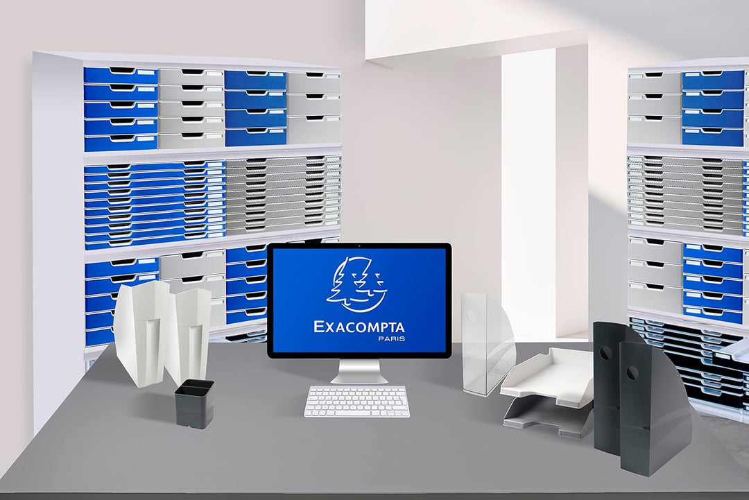 Exacompta 319740D Toolbox Office mit 4 Schubladen aus Kunststoff zur Aufbewahrung kleiner Utensilien