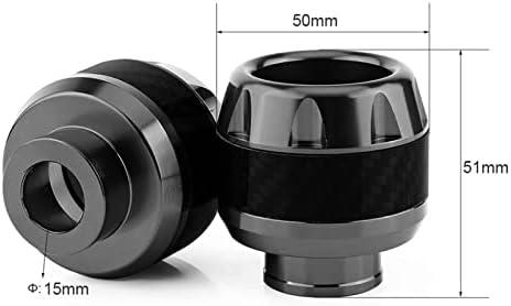 Aramox Sliders Frame, 1 Paar Kohlefaser-Motorrad-Vorderradgabel-Rahmen-Slider-Sturzschutz (Schwarz),