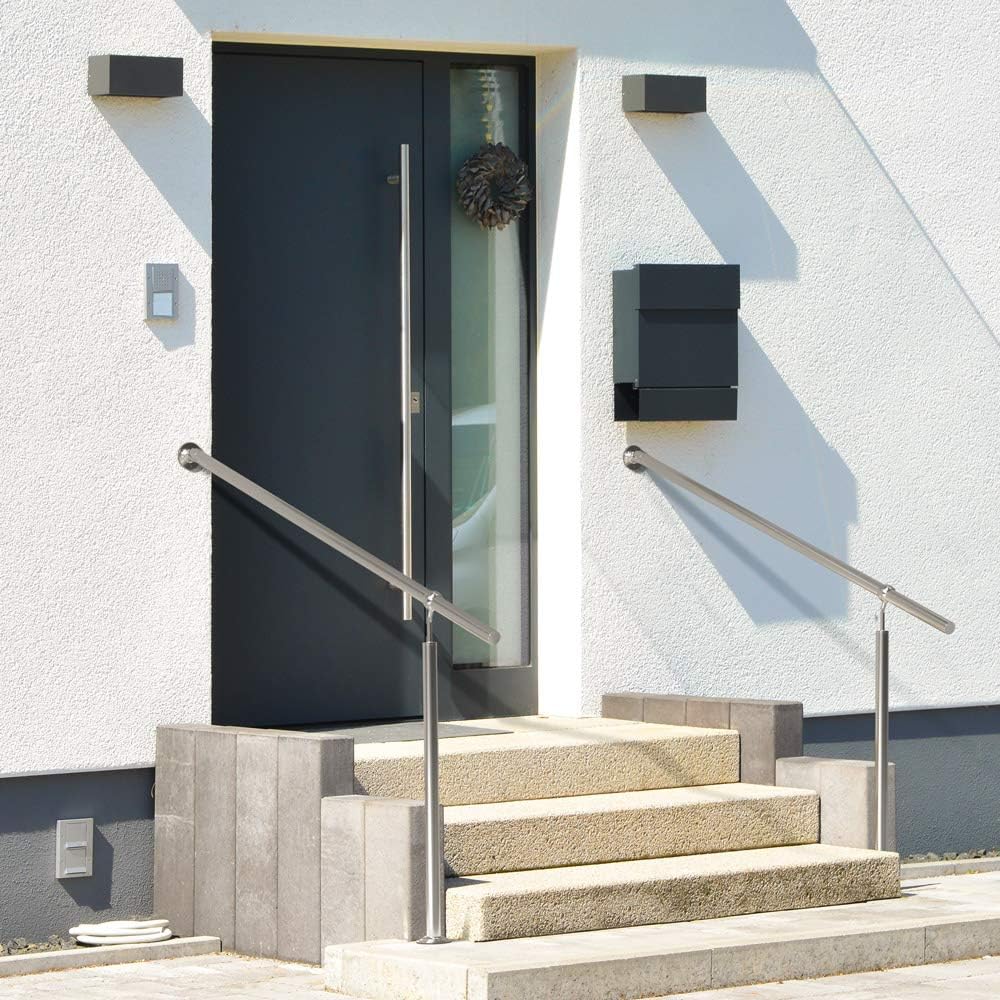 MONZANA® Edelstahl Eingangsgeländer 100cm Pflegeleicht Innen Aussen Handlauf Wandhandlauf Treppengel
