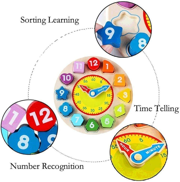 Jacootoys Holz Form Sortieren Numerische Lernen Uhren Grosse Montessori Spielzeug Jungen Mädchen 1 2