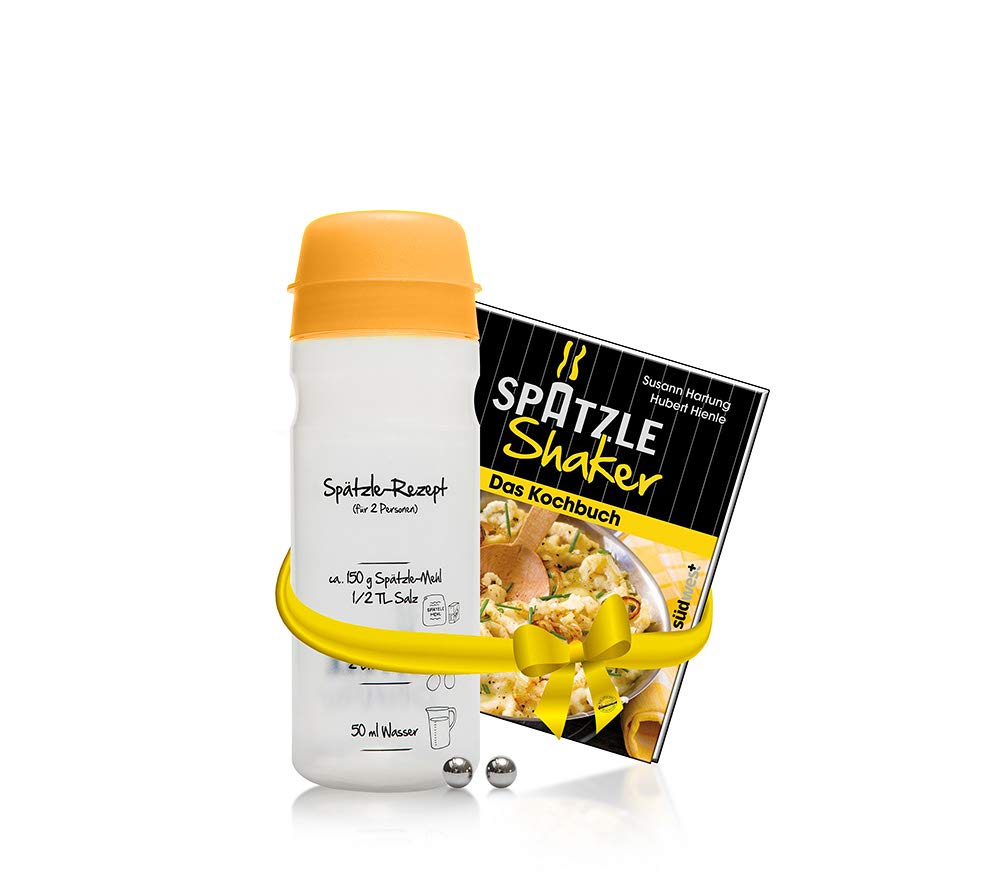 Einsteiger-Set zum Spätzle selber machen mit Spätzle-Shaker (675ml orange) 2 Portionen & Rezeptbuch