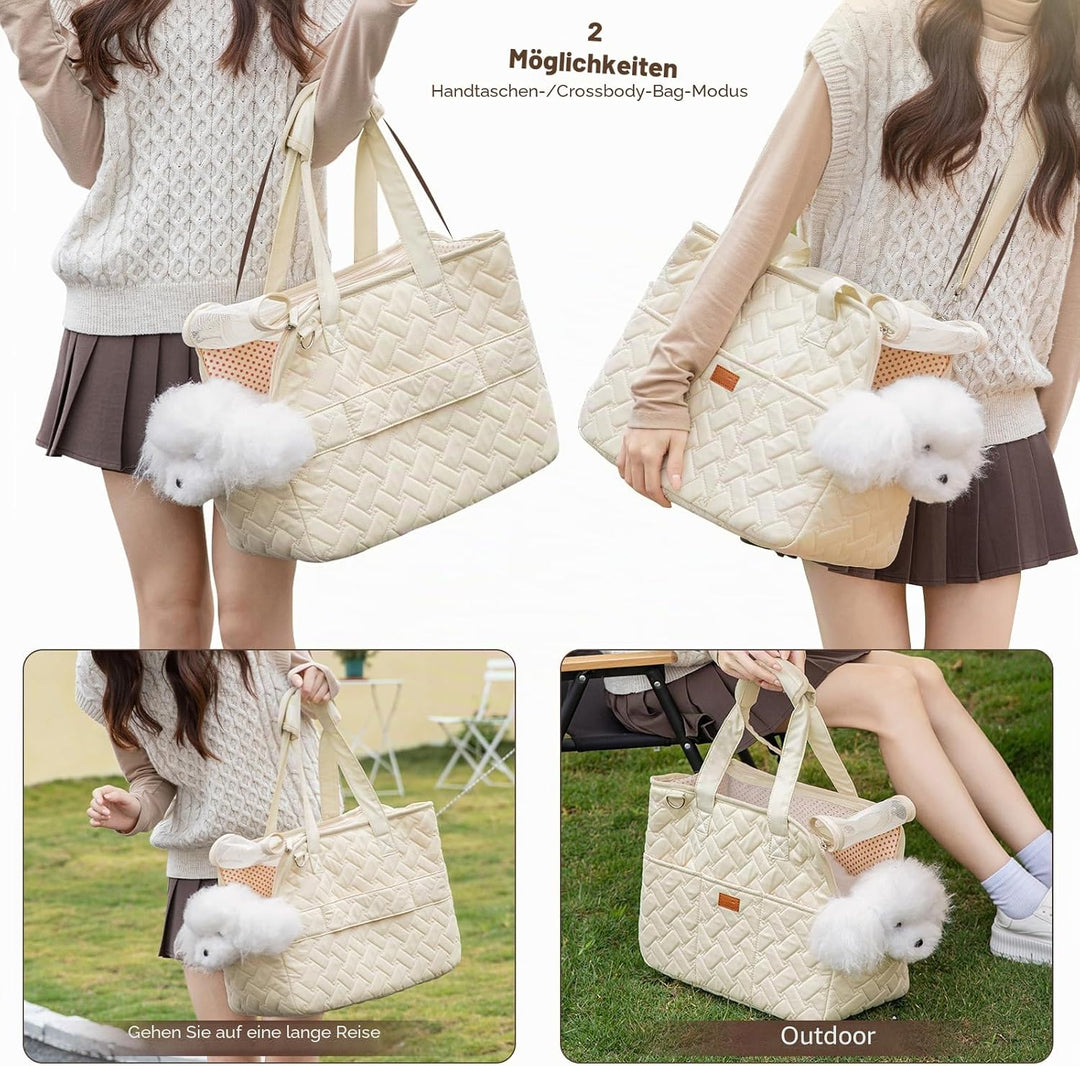 PETCUTE Hundetasche für Katze und Hund,Atmungsaktive Hundetasche für Kleine Hunde 6KG,Hundetragetasc
