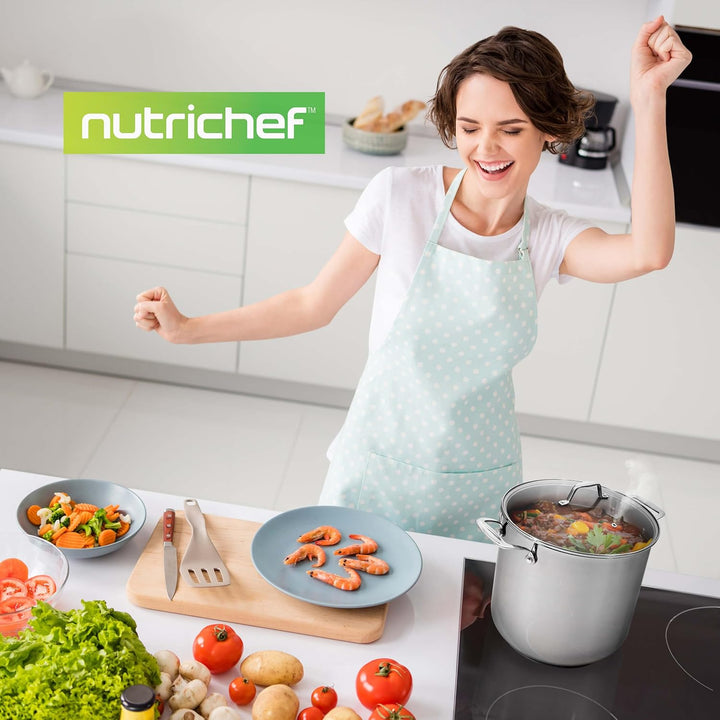 NutriChef NCSP20 Edelstahl-Suppentopf – 18/8 lebensmittelechter Edelstahl, strapazierfähig, Induktio