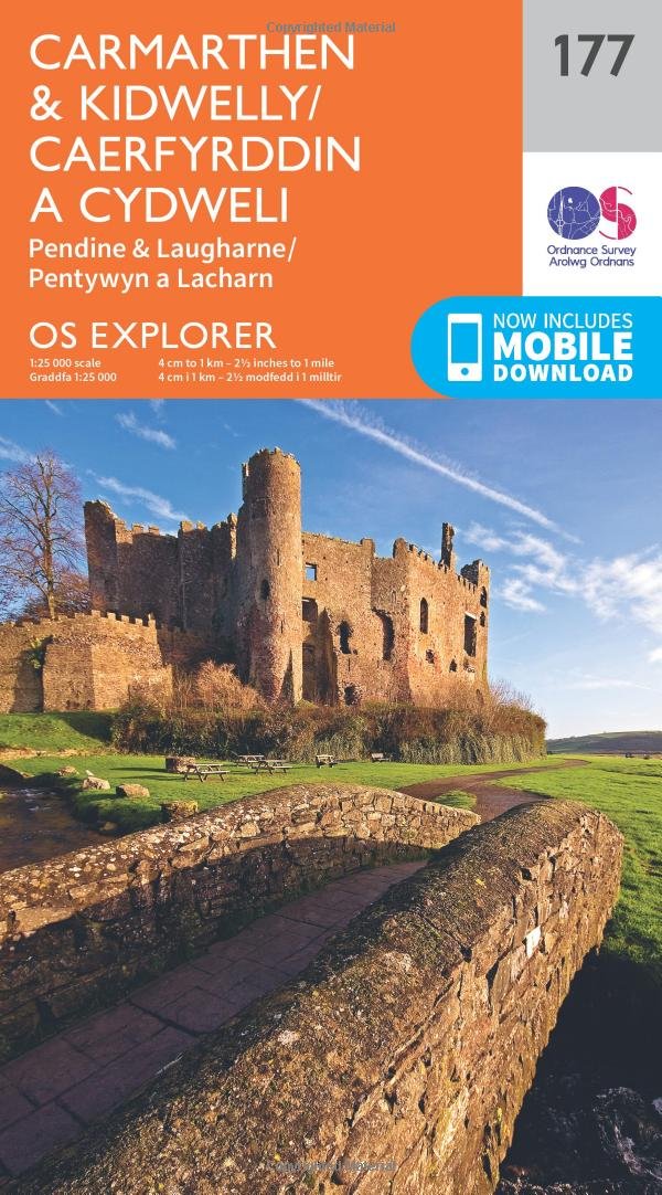 Carmarthen and Kidwelly (OS Explorer Map, Band 177), Karte