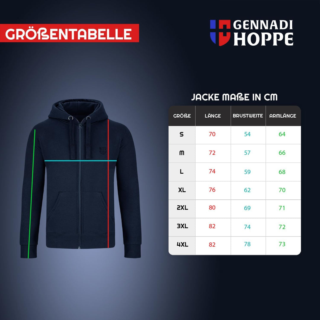 Gennadi Hoppe Herren Trainingsjacke Kapuzenjacke Joggingjacke S Blau (Navy), S Blau (Navy)