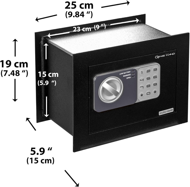 Genie Hand – Elektronischer Wandtresor – B-Klasse-Schloss – Anti-Bounce-Technologie (Klein), S