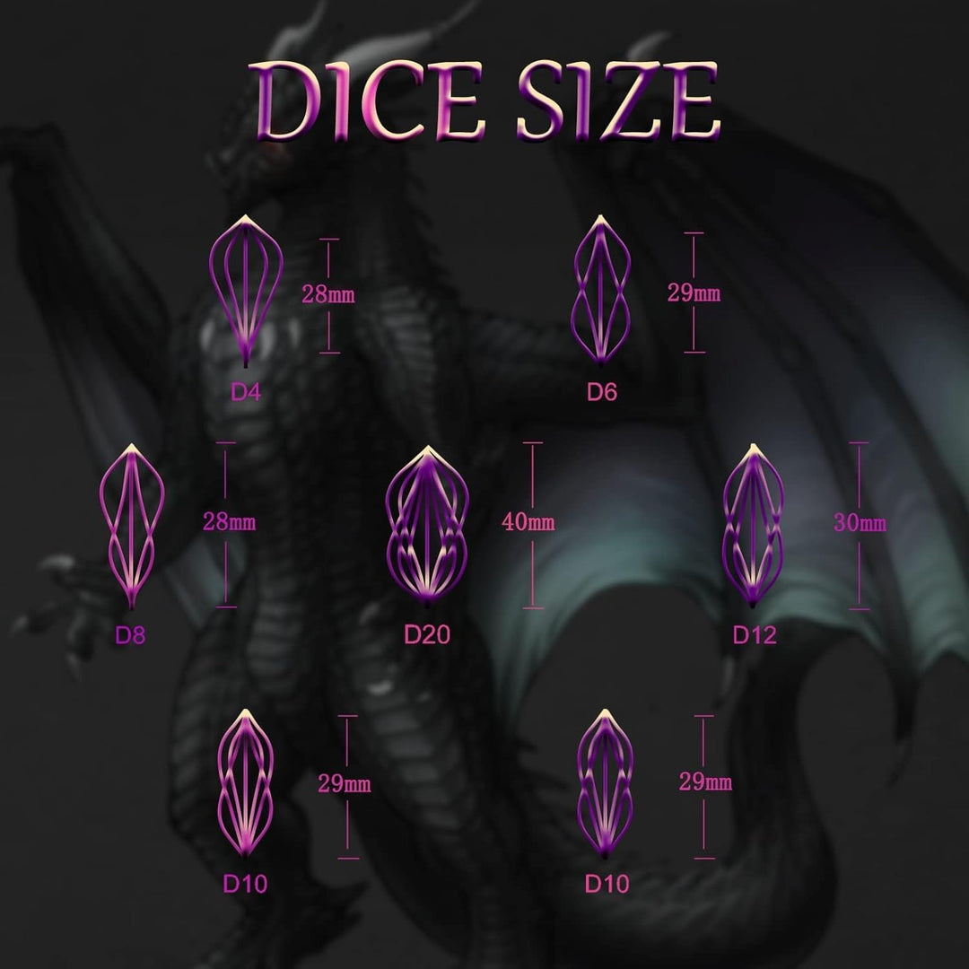 Würfelset Dungeons and Dragons Würfel, DND Würfel 7 teilig, ZHOORQI Polyedrische Würfel Set D&D Würf