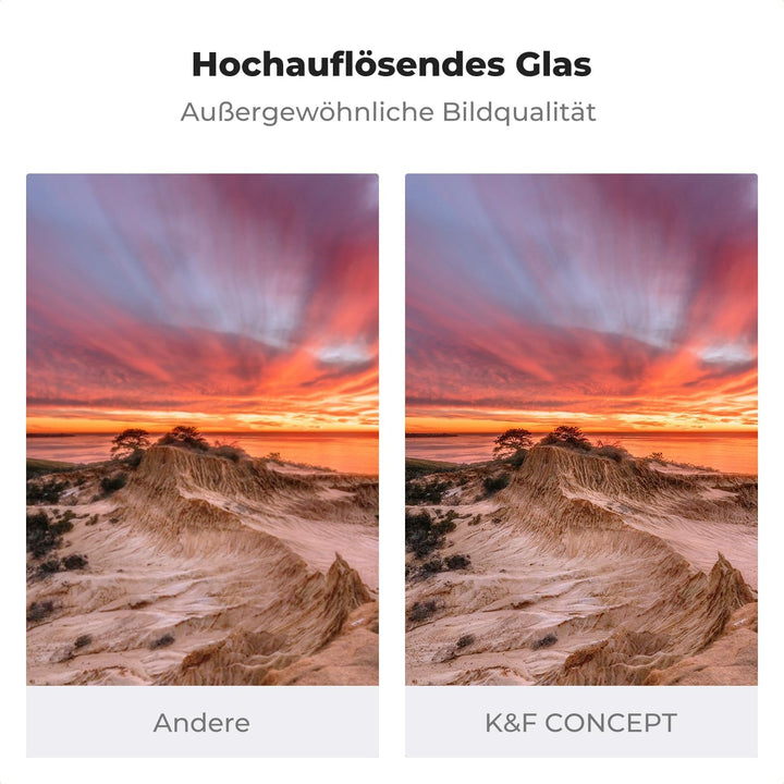 K&F Concept Nano-X Verlaufsfilter GND16 Reverse 1,2 (4-Blenden) 100x150 Rechteckfilter aus Optisches