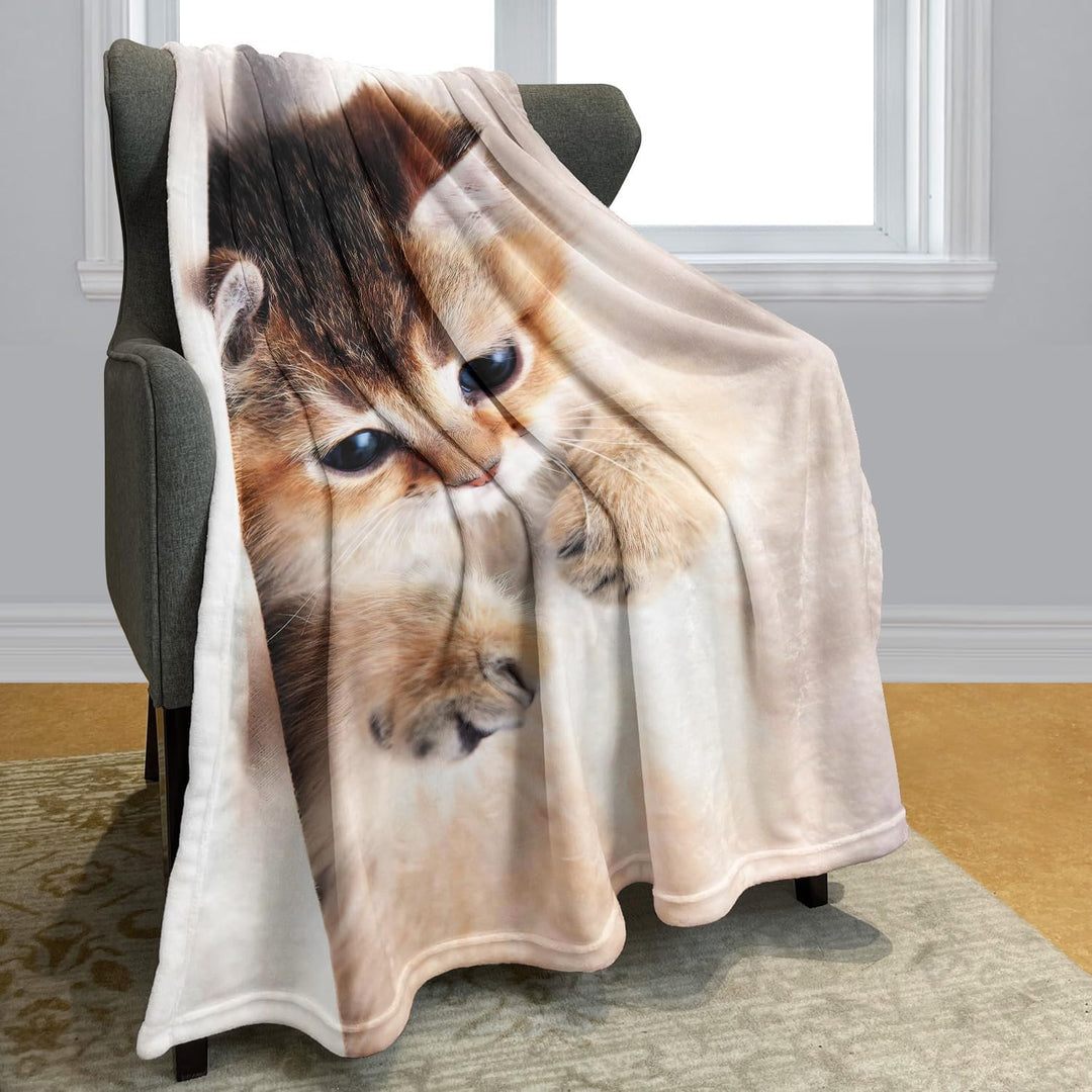 YISUMEI Tiermotiv Kuscheldecke Süsse Katze Weich Bequem Kunstfell Decke Kuscheldecken für Couch Bett