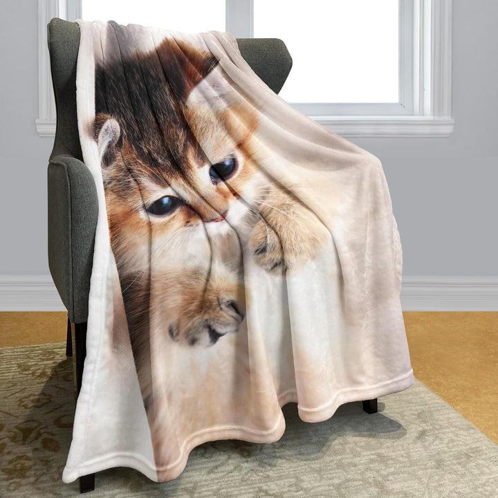 YISUMEI Tiermotiv Kuscheldecke Süsse Katze Weich Bequem Kunstfell Decke Kuscheldecken für Couch Bett