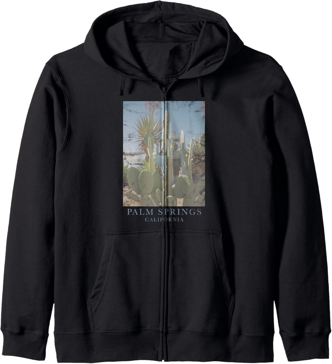 Trendy Vintage Palm Springs California Faded Photoreal Kapuzenjacke