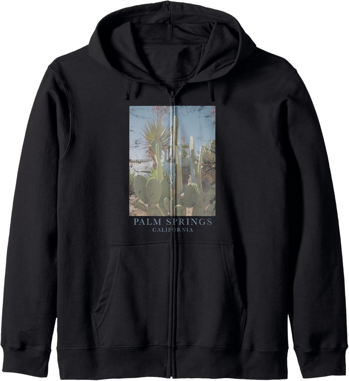 Trendy Vintage Palm Springs California Faded Photoreal Kapuzenjacke